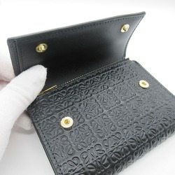 LOEWE Three-fold wallet Black  embossed silk calf C499S97X071100