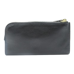 IL BISONTE L-shaped ZIP Wallet purse Black leather SCW011BK128