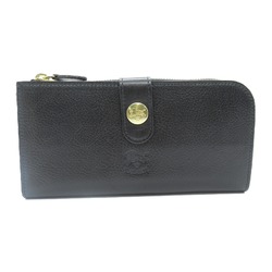 IL BISONTE L-shaped ZIP Wallet purse Black leather SCW011BK128