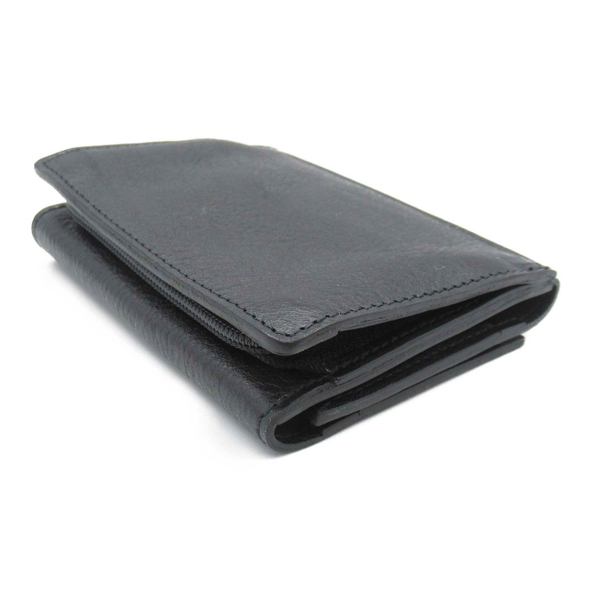 IL BISONTE Three-fold wallet Black leather SMW036BK110