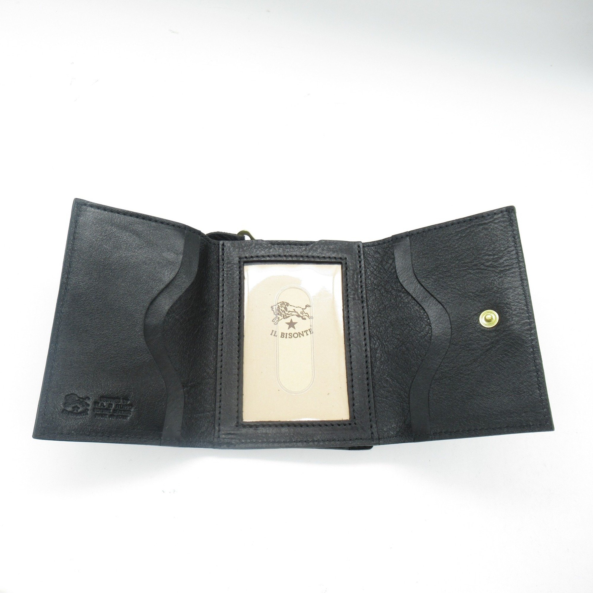 IL BISONTE Three-fold wallet Black leather SMW036BK110