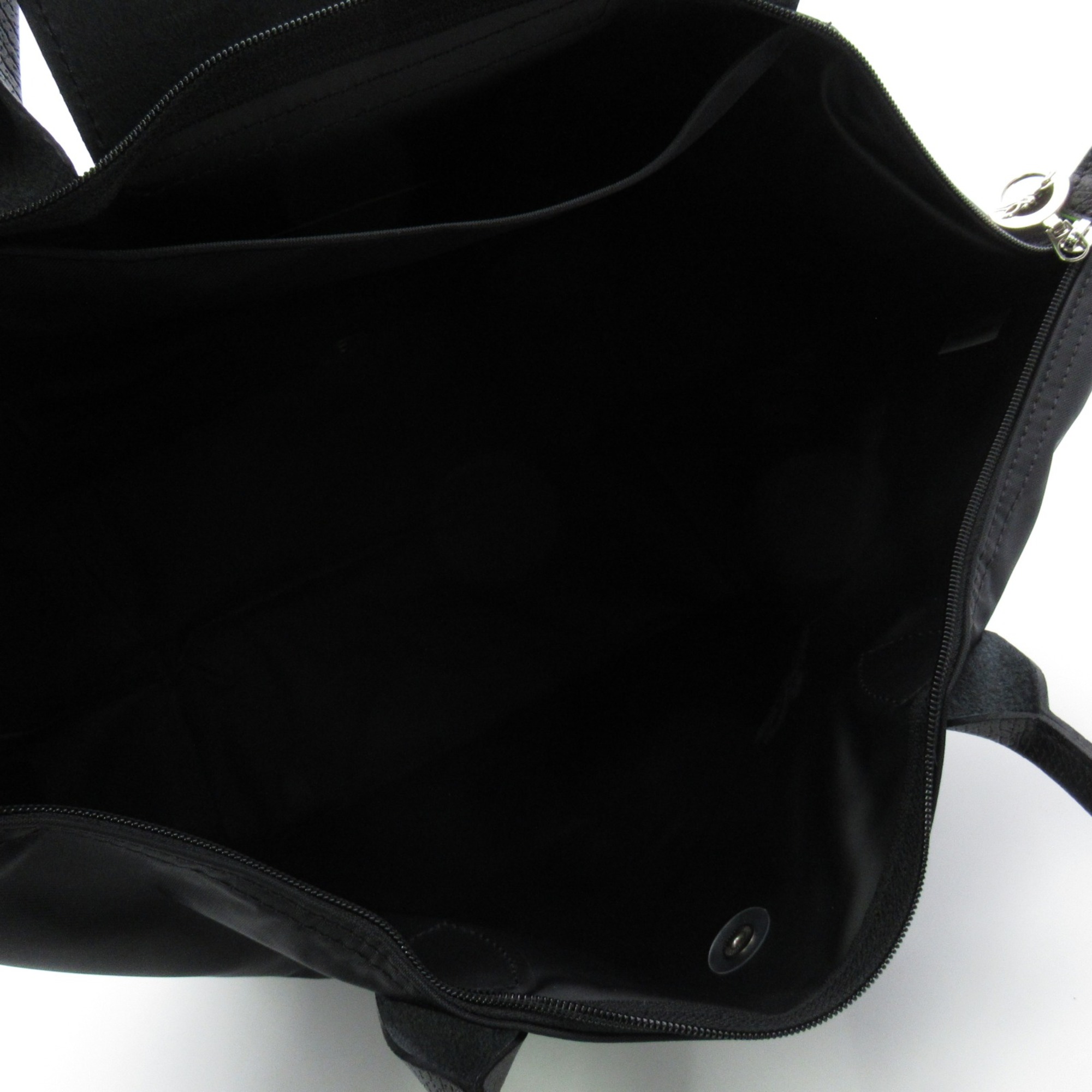 Longchamp Le Pliage Green M Top Handbag Black Noir recycled polyamide canvas L1623919001