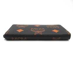 MCM Round long wallet Black Brown Polyurethane/Polyester/Others MYLDATA01