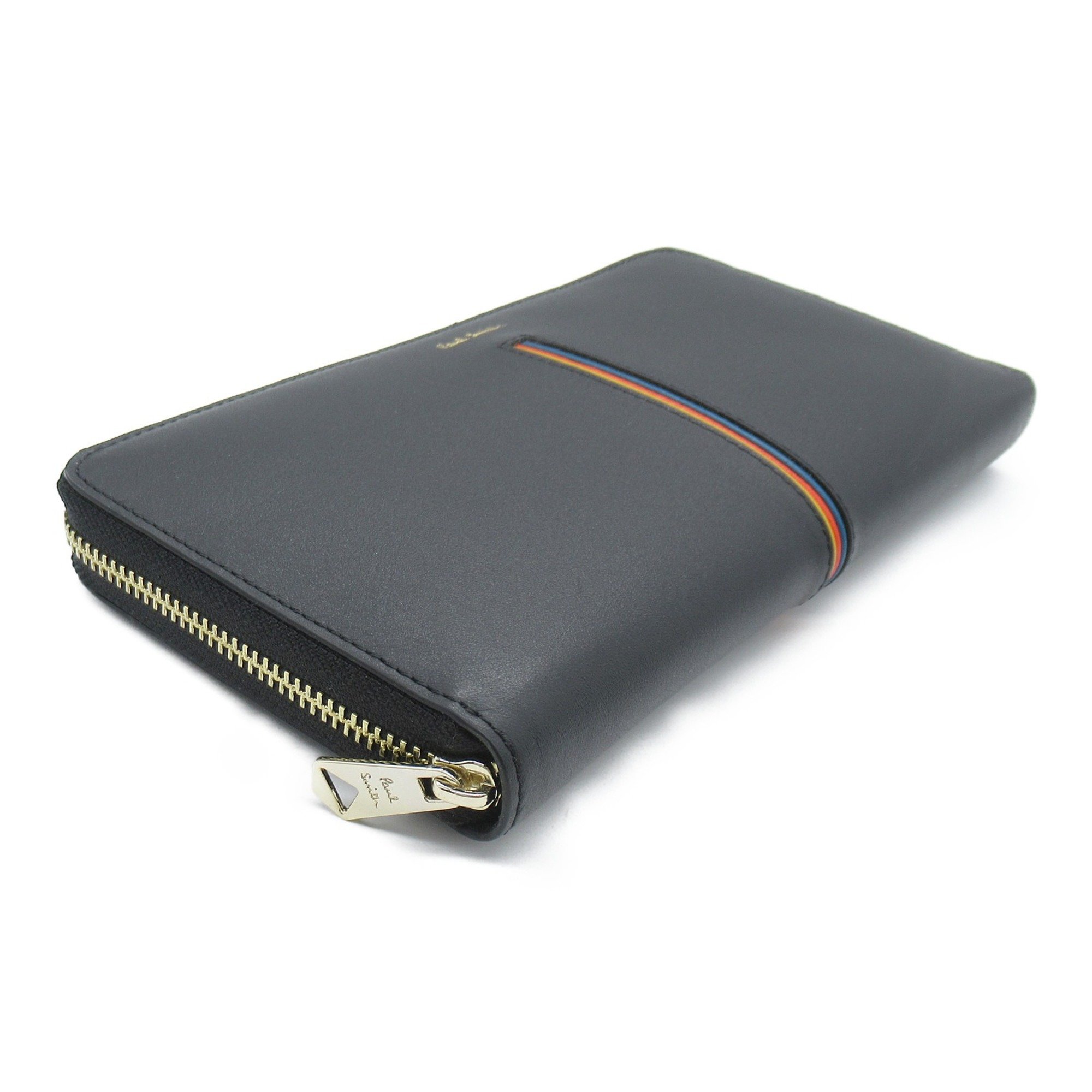 Paul Smith Round long wallet Black leather 477879
