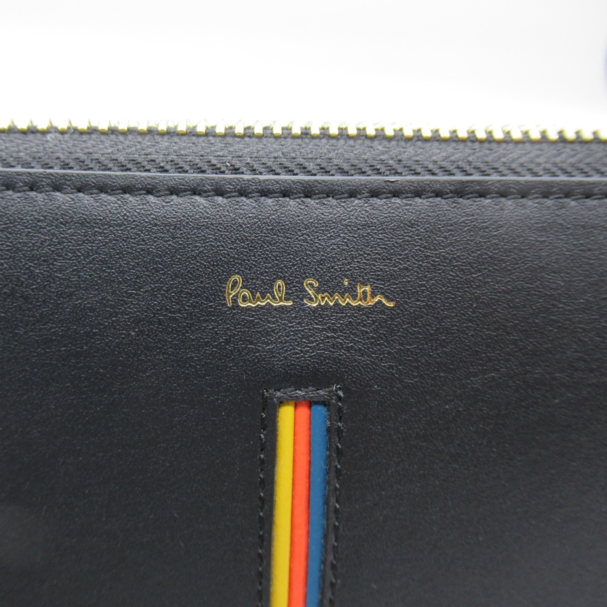 Paul Smith Round long wallet Black leather 477879