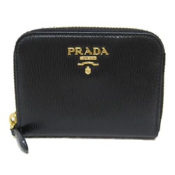 PRADA coin purse Black leather Safiano leather 1MM268