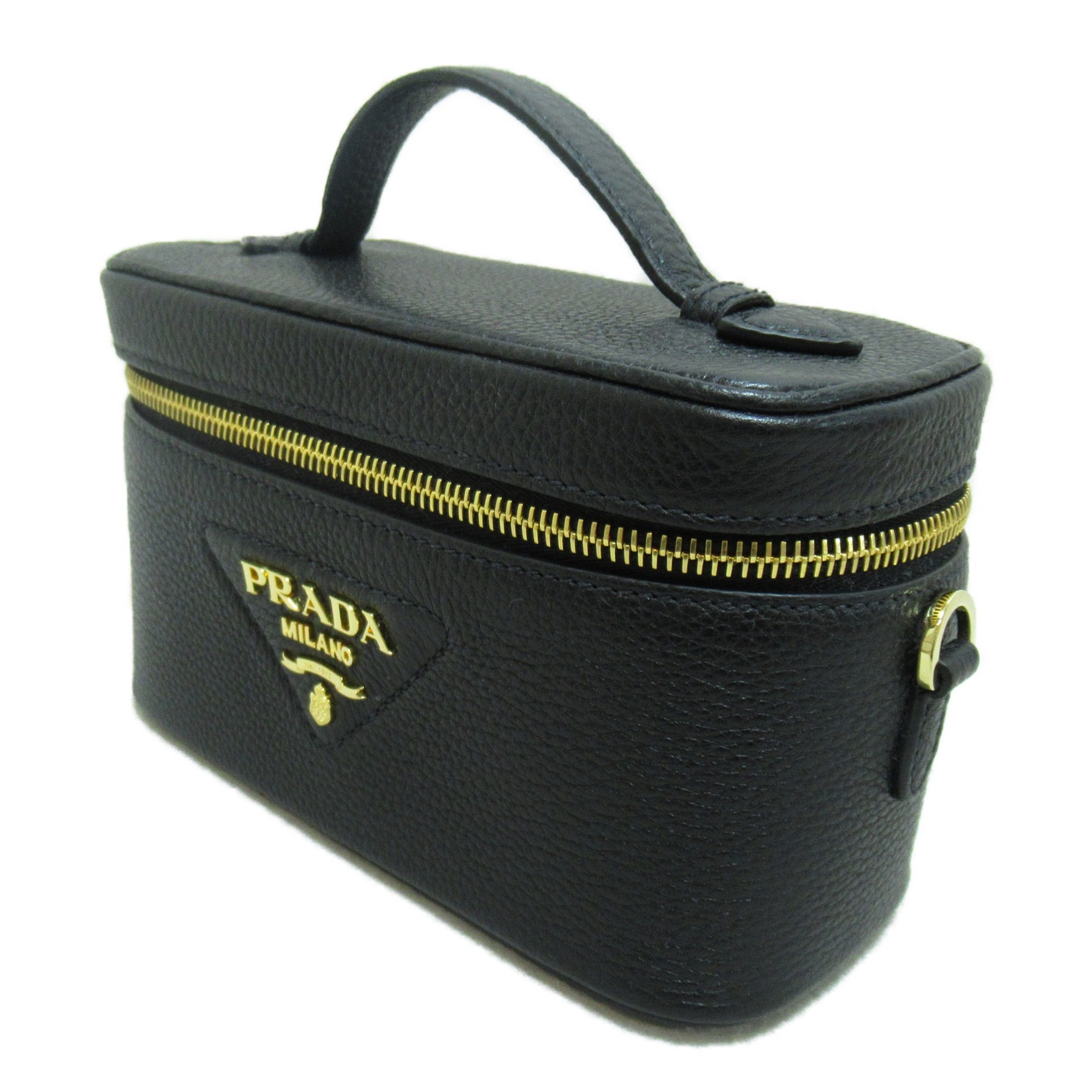 PRADA Leather Mini Bag Shoulder Bag Black leather 1BH202VOOM2DKVF0632