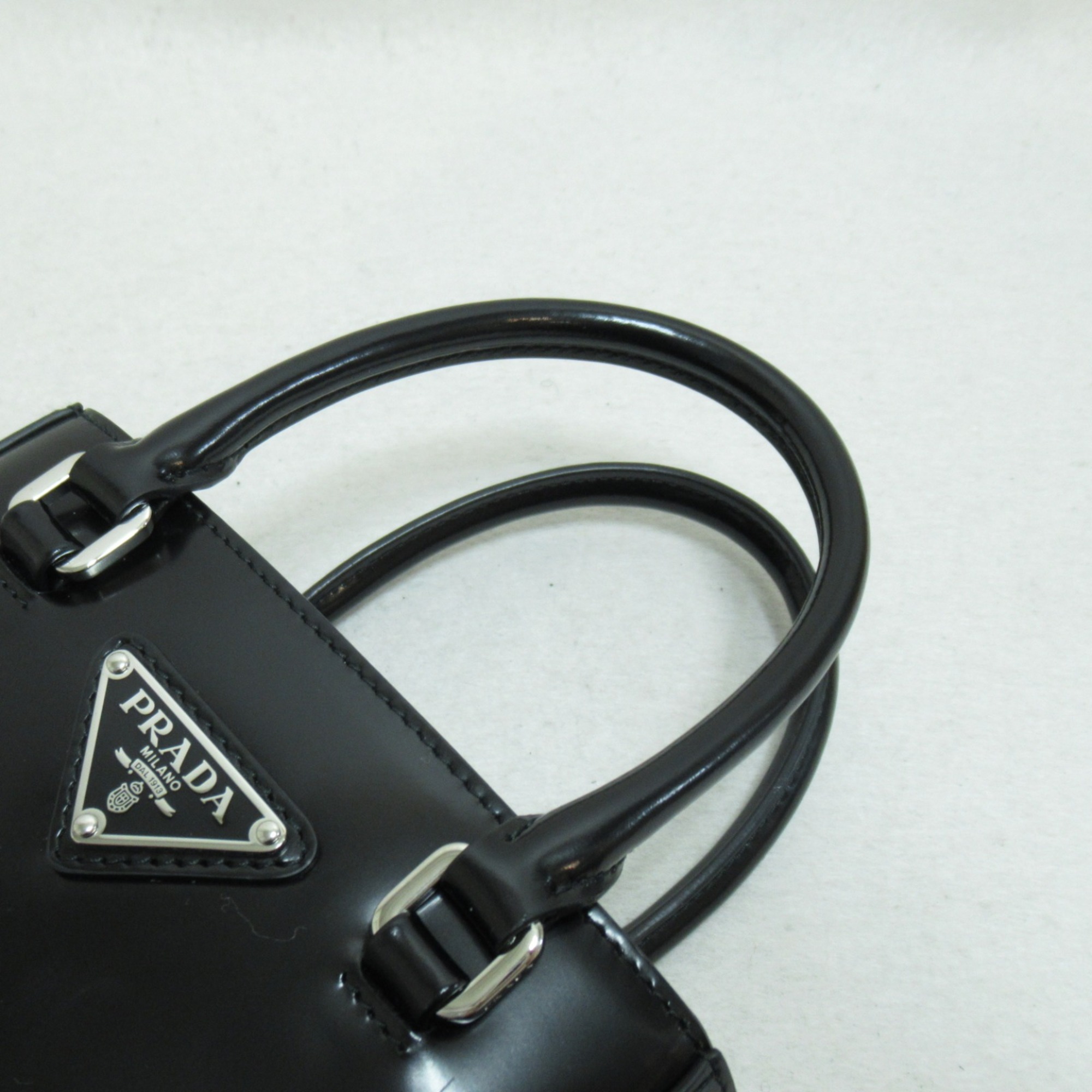 PRADA Shoulder Bag Black leather