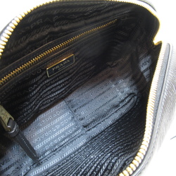 PRADA Shoulder Bag Black leather