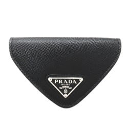 PRADA triangle coin purse Black NERO Safiano leather 2MM004QHHF0002