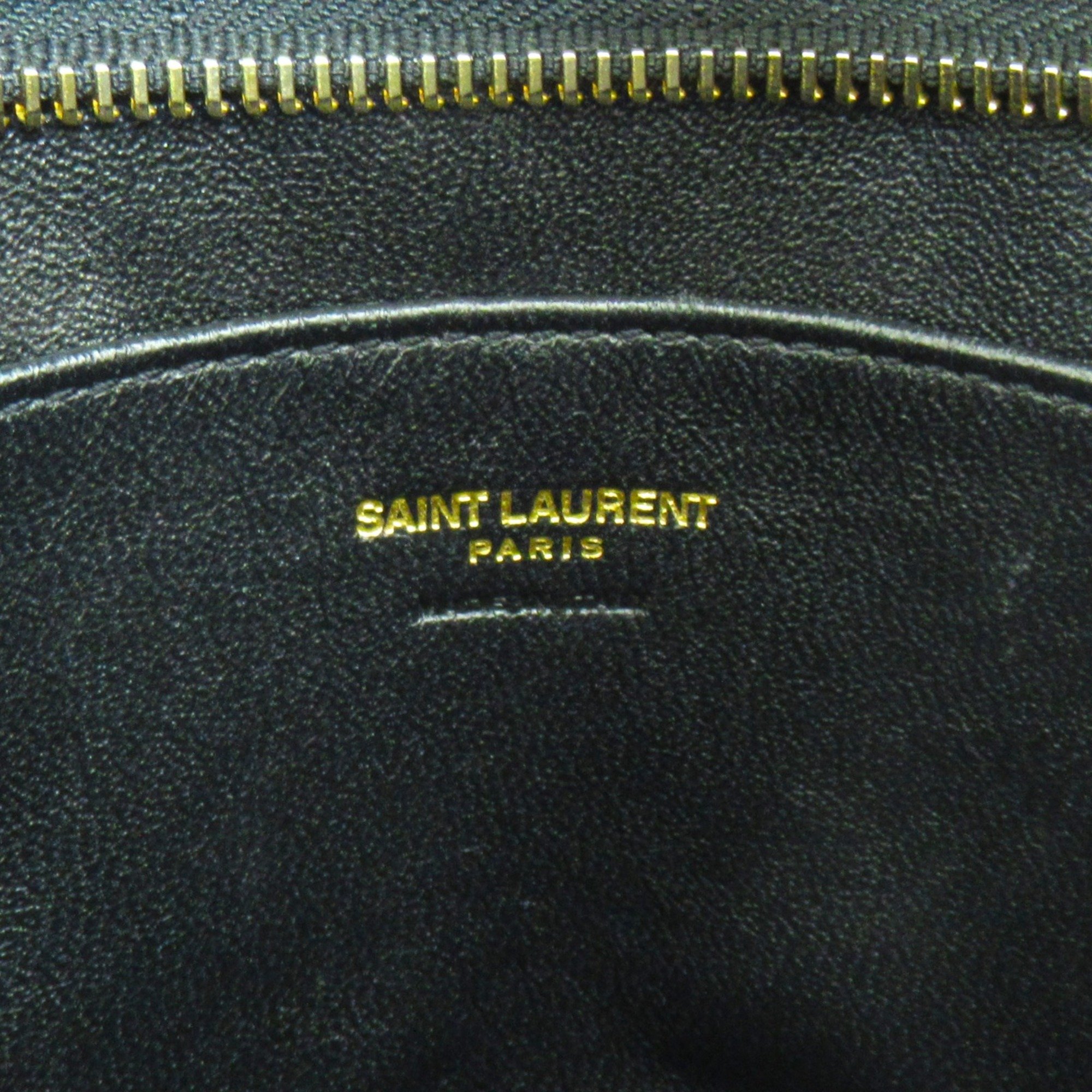 SAINT LAURENT Baby Cabas Shoulder Bag Black Calfskin (cowhide) 472466