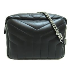 SAINT LAURENT Lulu Chain Shoulder Bag Black leather 574102