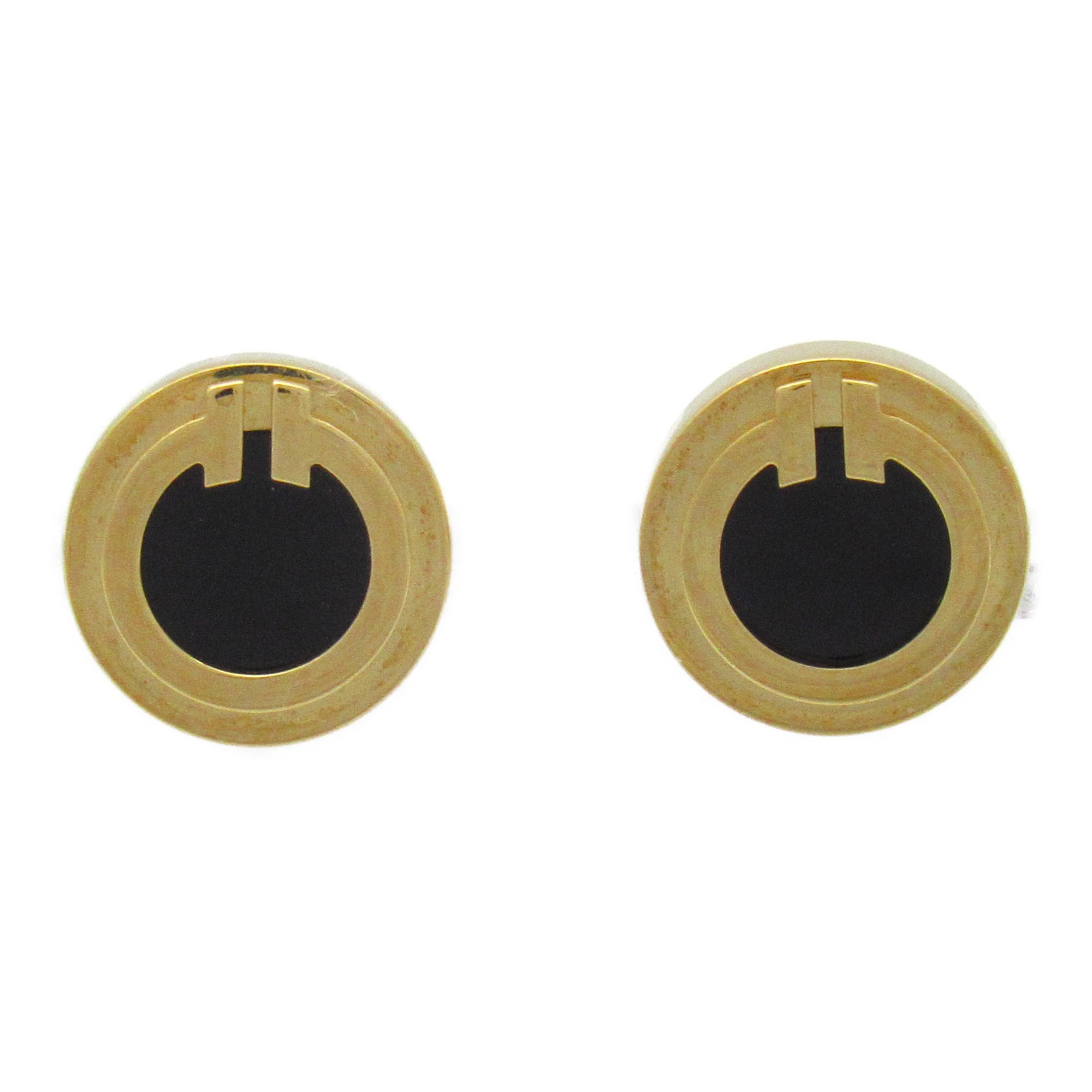 TIFFANY&CO T TWO Circle Onyx Pierced earrings Pierced earrings Black  K18 (Yellow Gold) Onyx Black