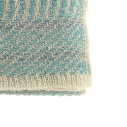 CHANEL Knit stall Blue Cashmere