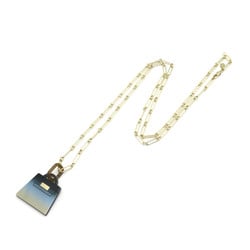 HERMES Kelly FusionNecklace Necklace Blue Gold Plastic Blue Gold