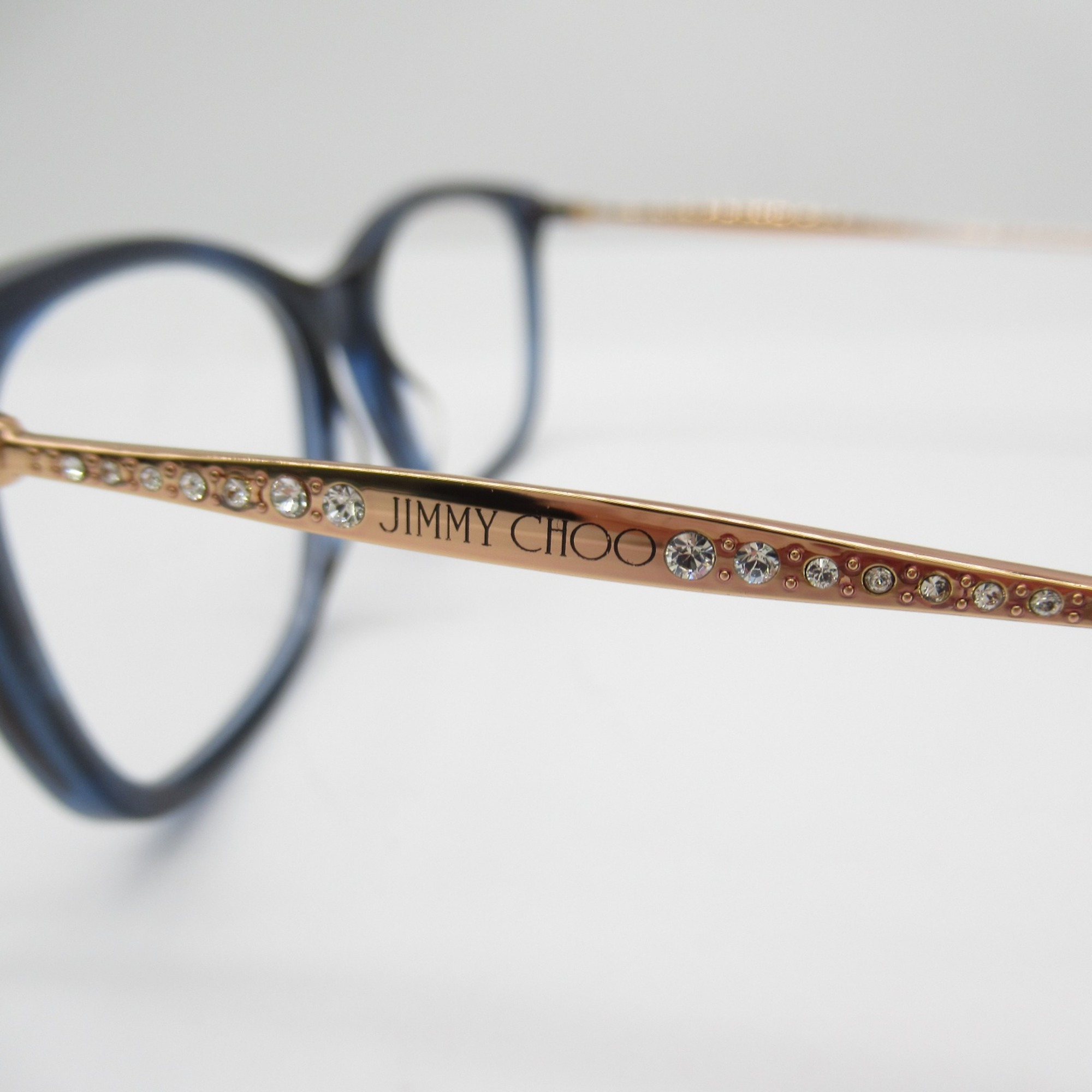 JIMMY CHOO Date Glasses Glasses Frame Blue Stainless Steel Plastic 298 JBW(52)