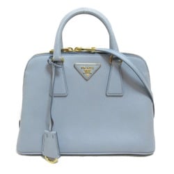 PRADA 2way handbag Blue Light blue leather Safiano leather BL0838