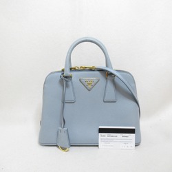 PRADA 2way handbag Blue Light blue leather Safiano leather BL0838