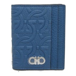 Salvatore Ferragamo Card Case Blue Denim blue leather 661077758016
