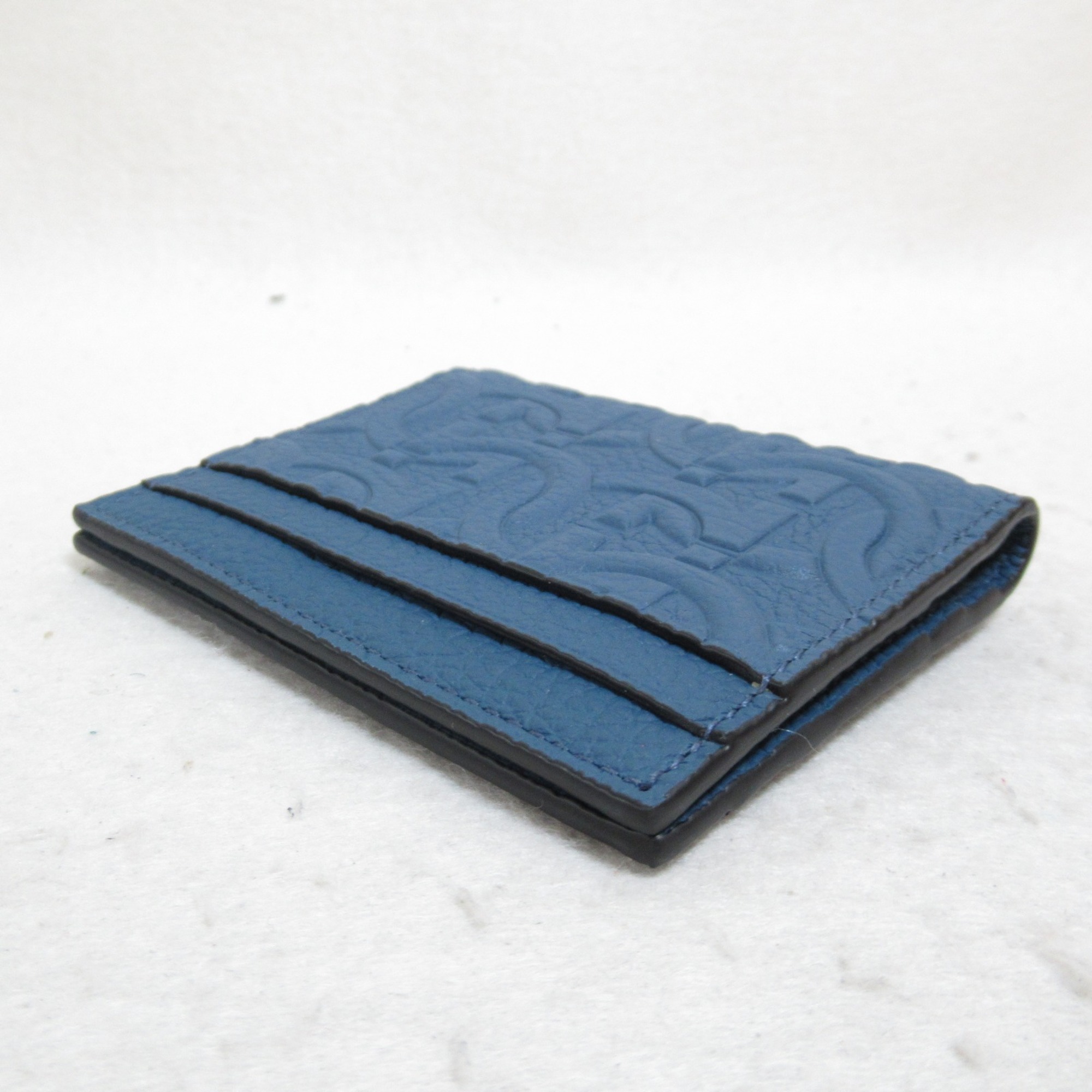 Salvatore Ferragamo Card Case Blue Denim blue leather 661077758016