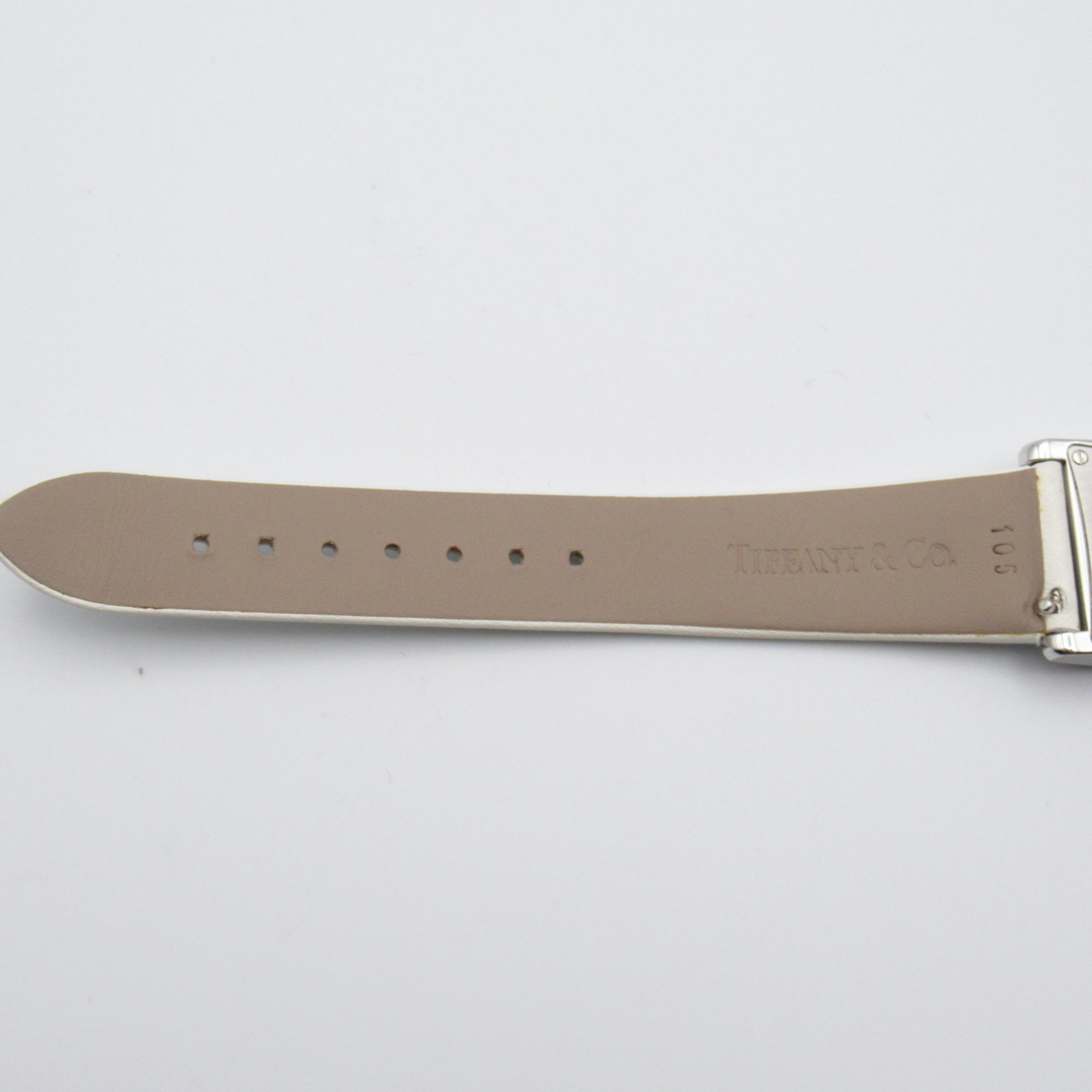 TIFFANY&CO East West Wrist Watch 63520071 Quartz Blue  Stainless Steel Leather belt 63520071