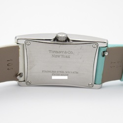 TIFFANY&CO East West Wrist Watch 63520071 Quartz Blue  Stainless Steel Leather belt 63520071