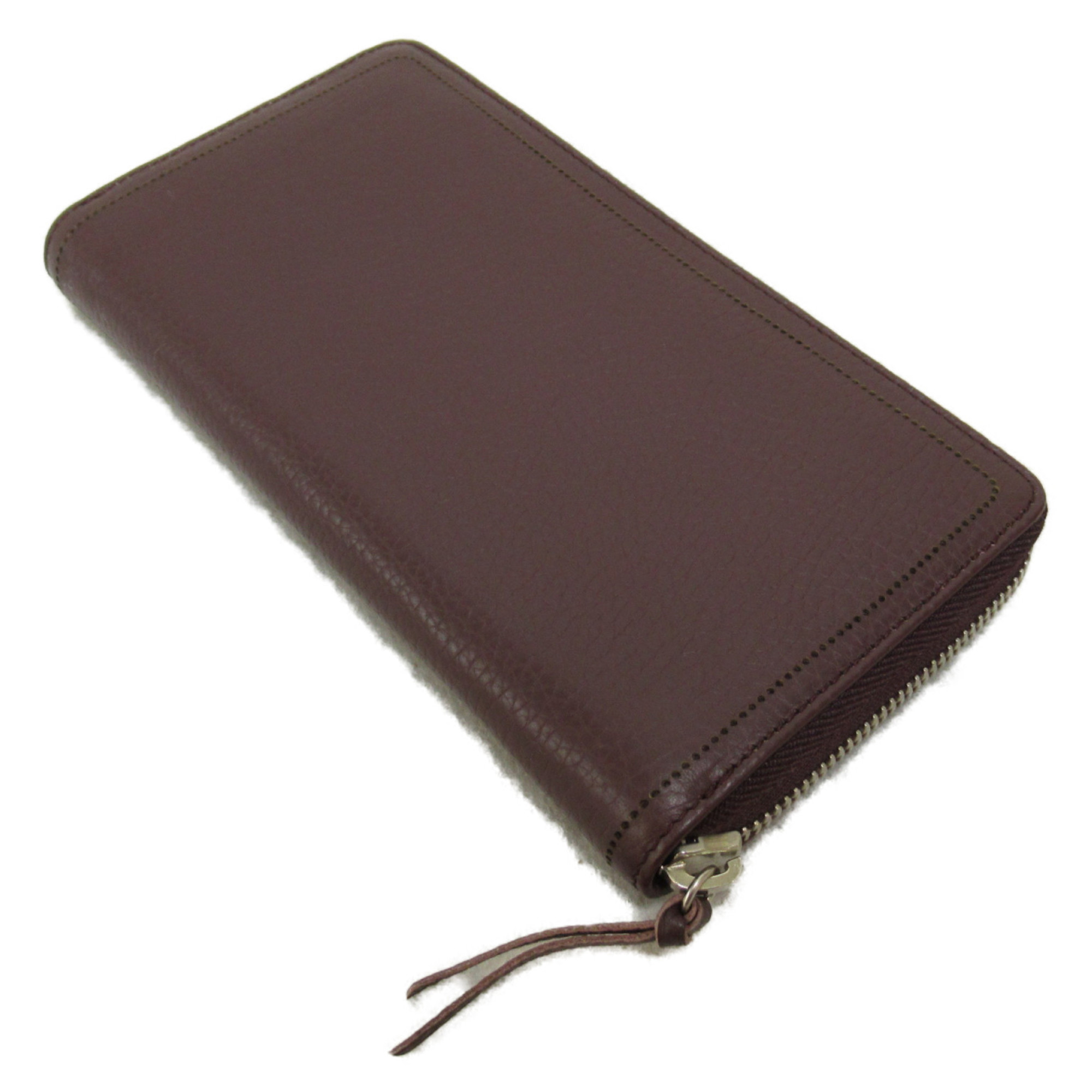 BALENCIAGA Blackout continental purse Brown leather
