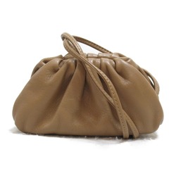 BOTTEGA VENETA Pochette Shoulder Bag Brown Lambskin (sheep leather)