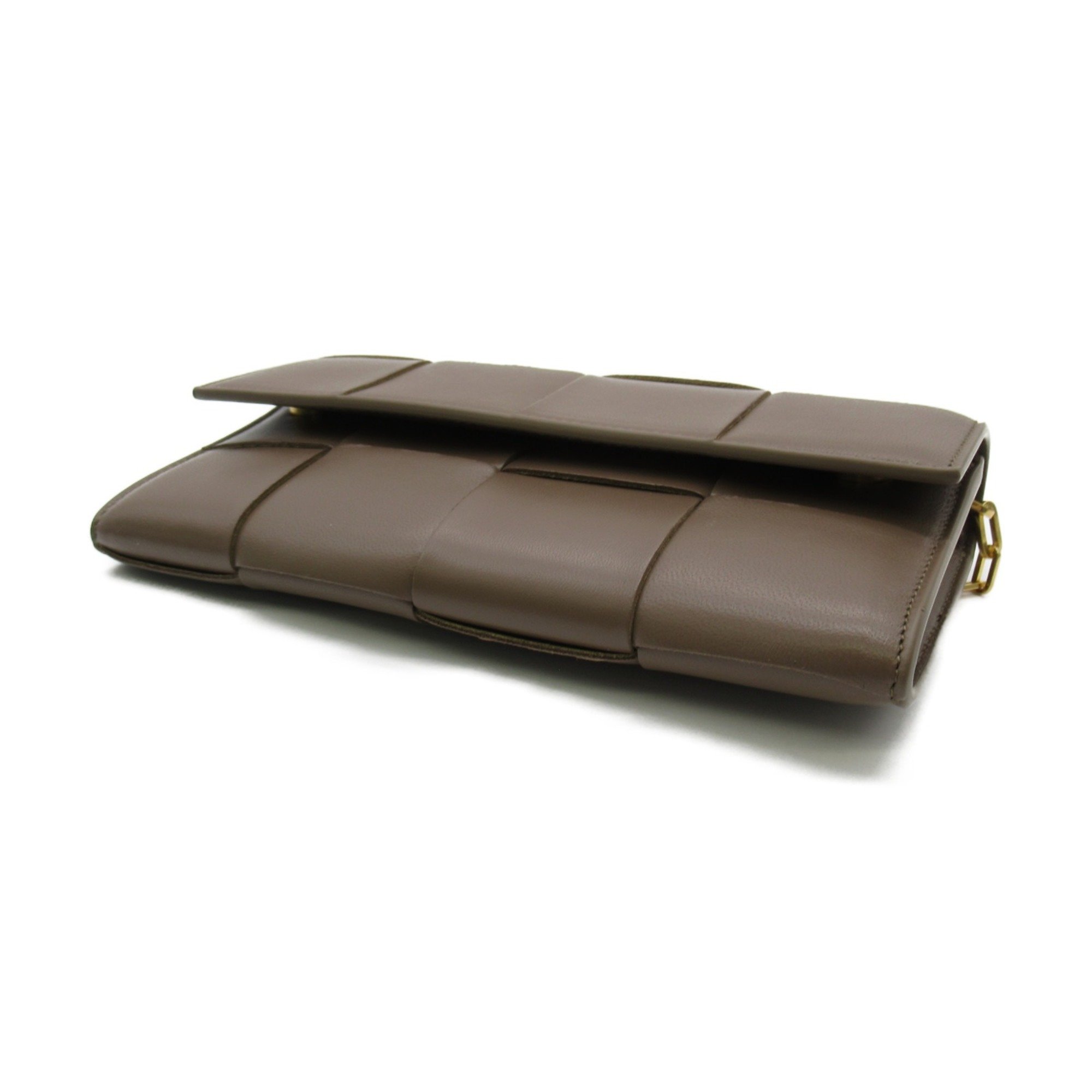 BOTTEGA VENETA Chain wallet Brown Lambskin (sheep leather) 742098VCQC42560