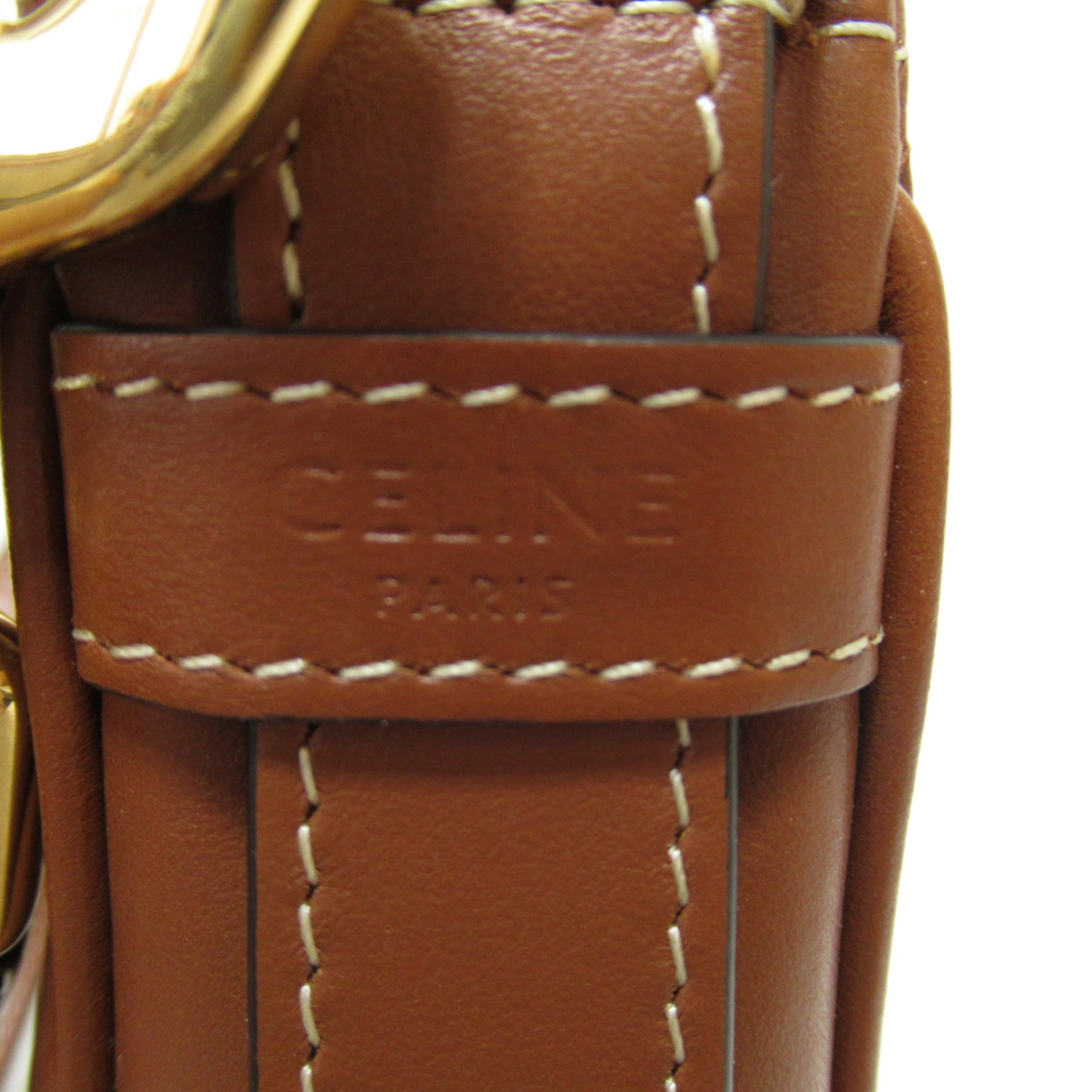 CELINE Shoulder Bag Brown Tan leather 196923ER604LU