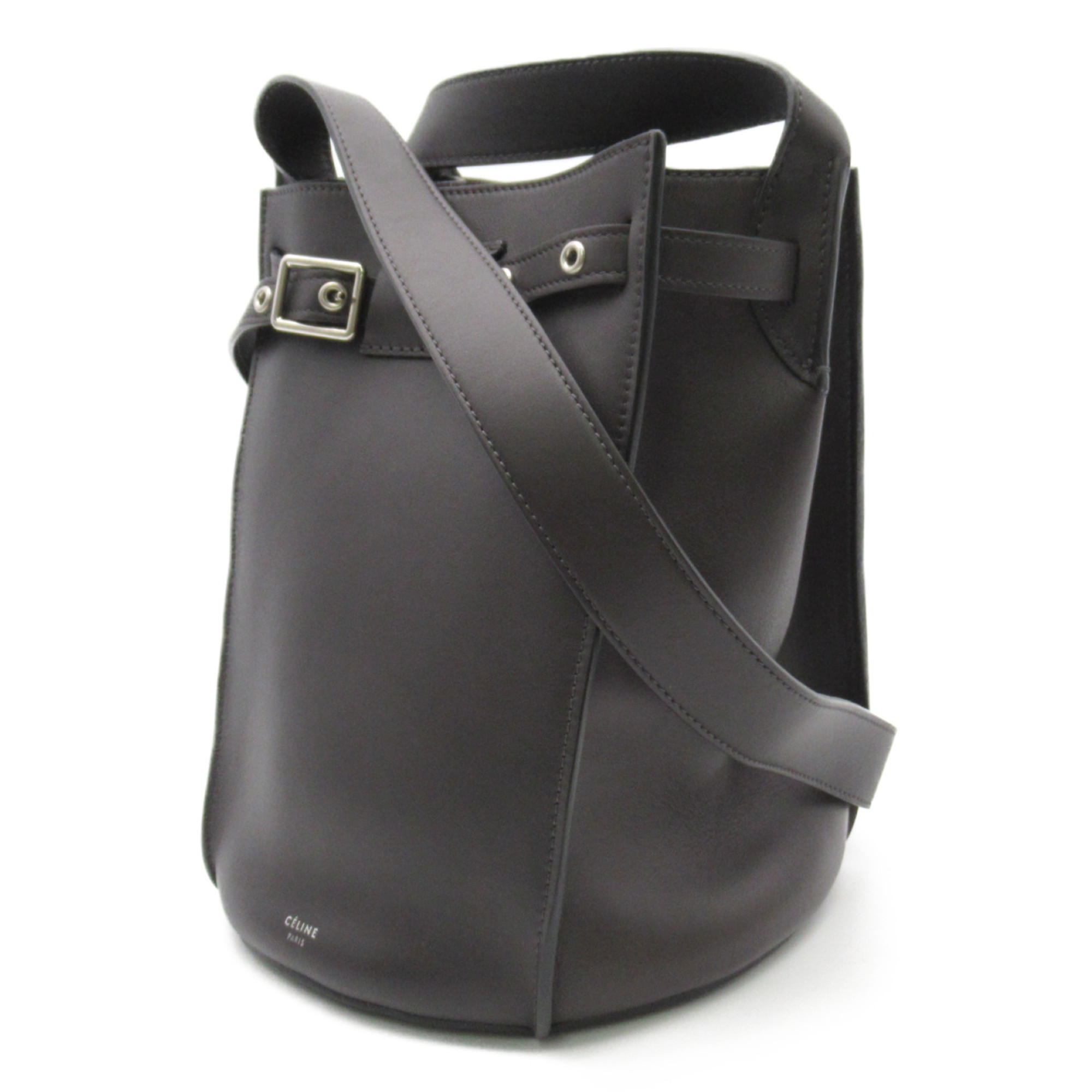 CELINE Big bag bucket Shoulder Bag Brown Dark brown Calfskin (cowhide) 183343