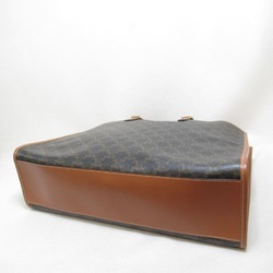 CELINE Horizontal Cabas Tote Bag Brown Dark brown leather PVC coated canvas