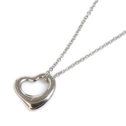 TIFFANY&Co. Tiffany Pt950 Platinum Open Heart Diamond 3PD Necklace 3.8g 40cm Women's