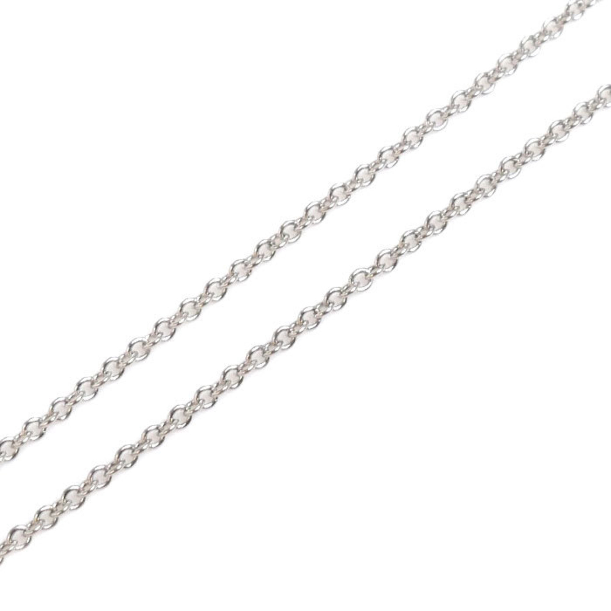 TIFFANY&Co. Tiffany Pt950 Platinum Open Heart Diamond 3PD Necklace 3.8g 40cm Women's