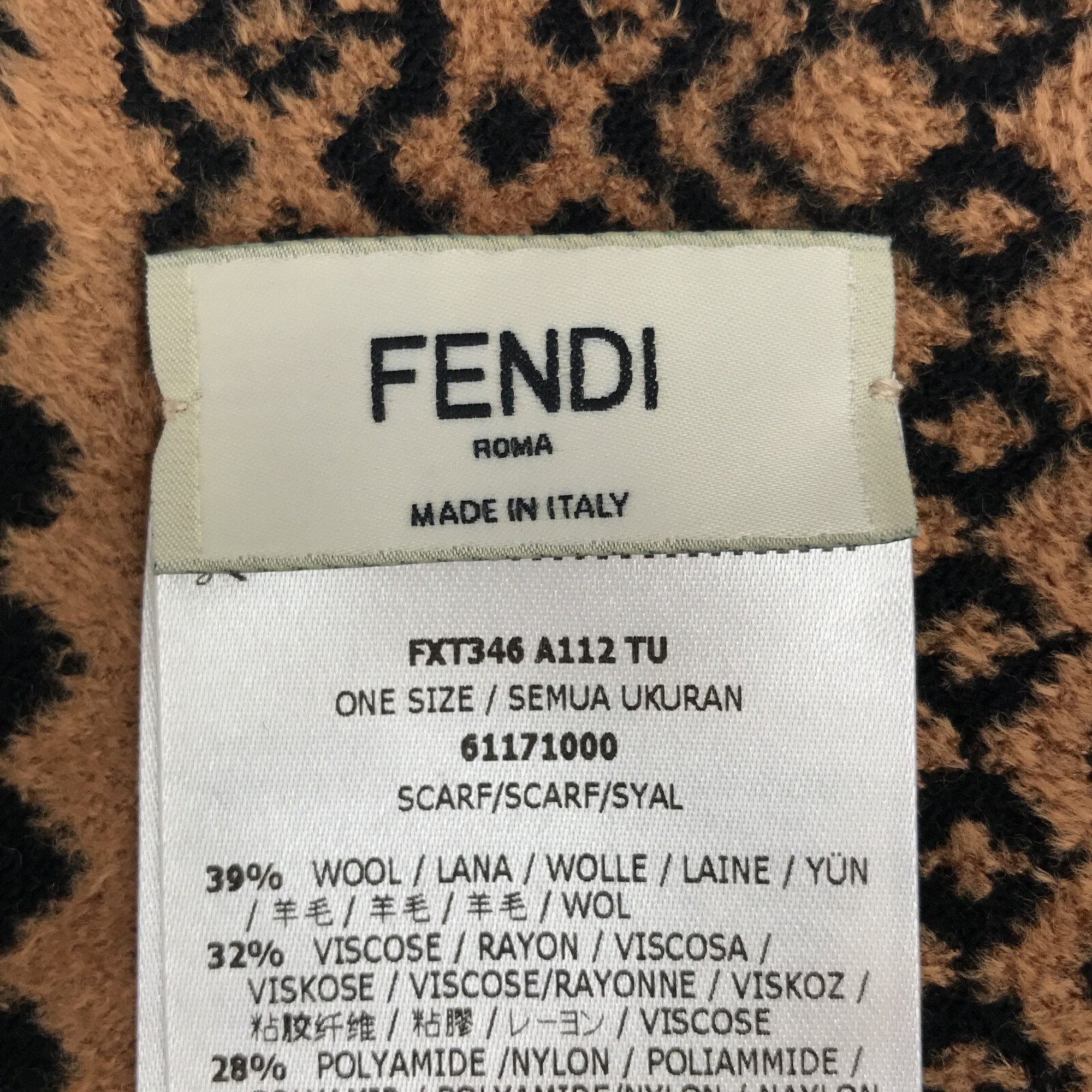 FENDI Long scarf Brown wool