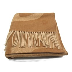 HERMES Cashmere scarf Chaine d'Incre Optique Brown Cashmere