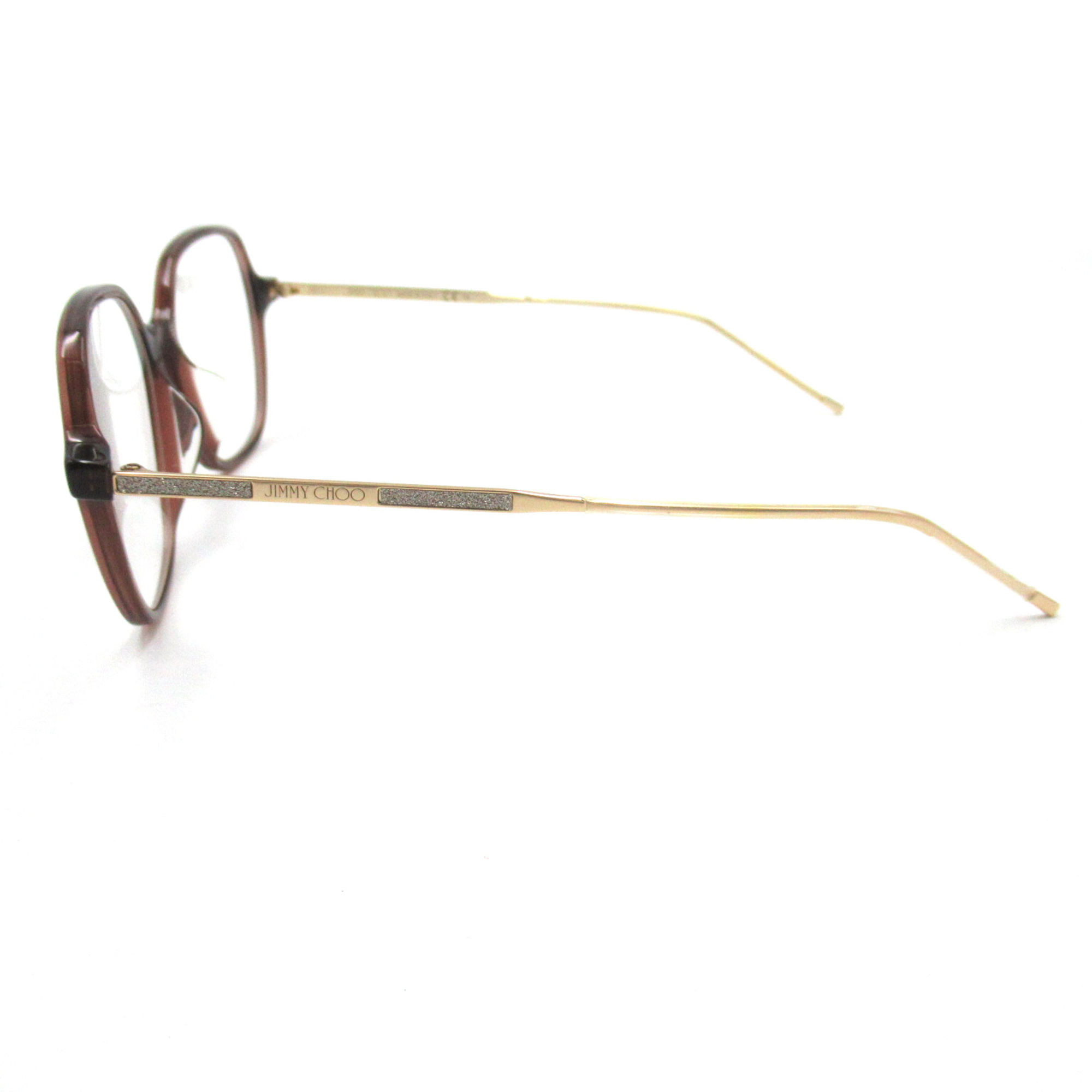 JIMMY CHOO Date Glasses Glasses Frame Brown Gold Stainless Steel Plastic 367/F 09Q(52)