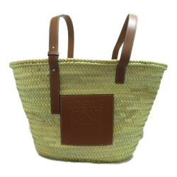 LOEWE Basket Bag Shoulder Bag Brown Natural / Tan Calfskin (cowhide) Palm leaf 327.02.S812435