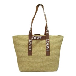 LOEWE Fold Shopper Shoulder Bag Brown Natural / Tan Raffia B507X23X042435