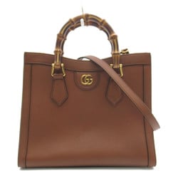 GUCCI Bambou 2Way Brown leather 660195