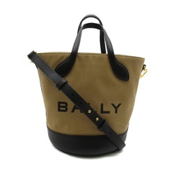 BALLY 2wayShoulder Bag BAR 8 HOURS Brown Black Fa Brique leather 6304739