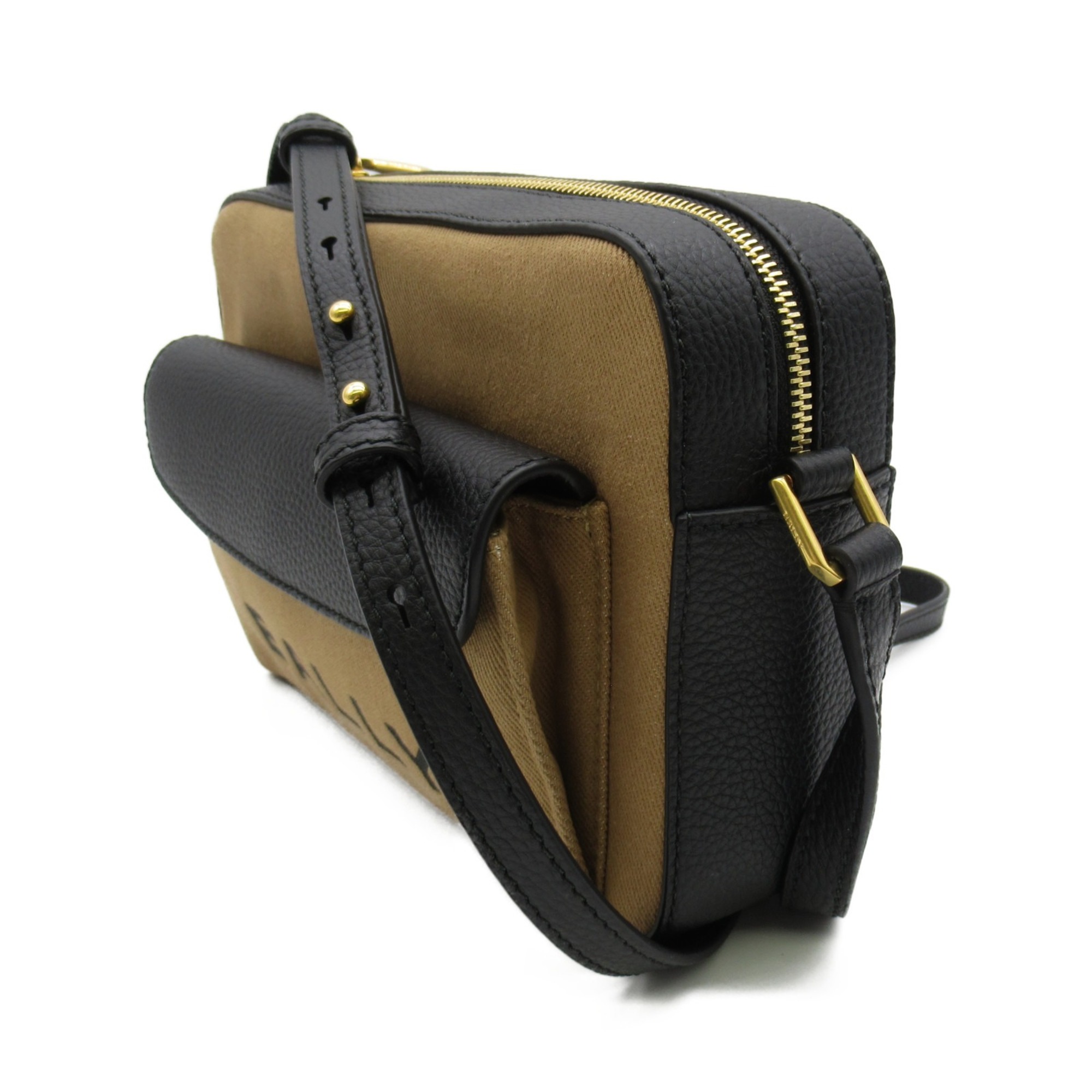 BALLY Shoulder Bag BAR DANIEL Brown Black Fa Brique leather 6304577