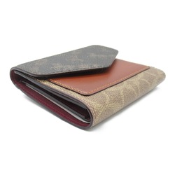 COACH Three-fold wallet Brown Tan brown PVC coated canvas C3160B4S1C