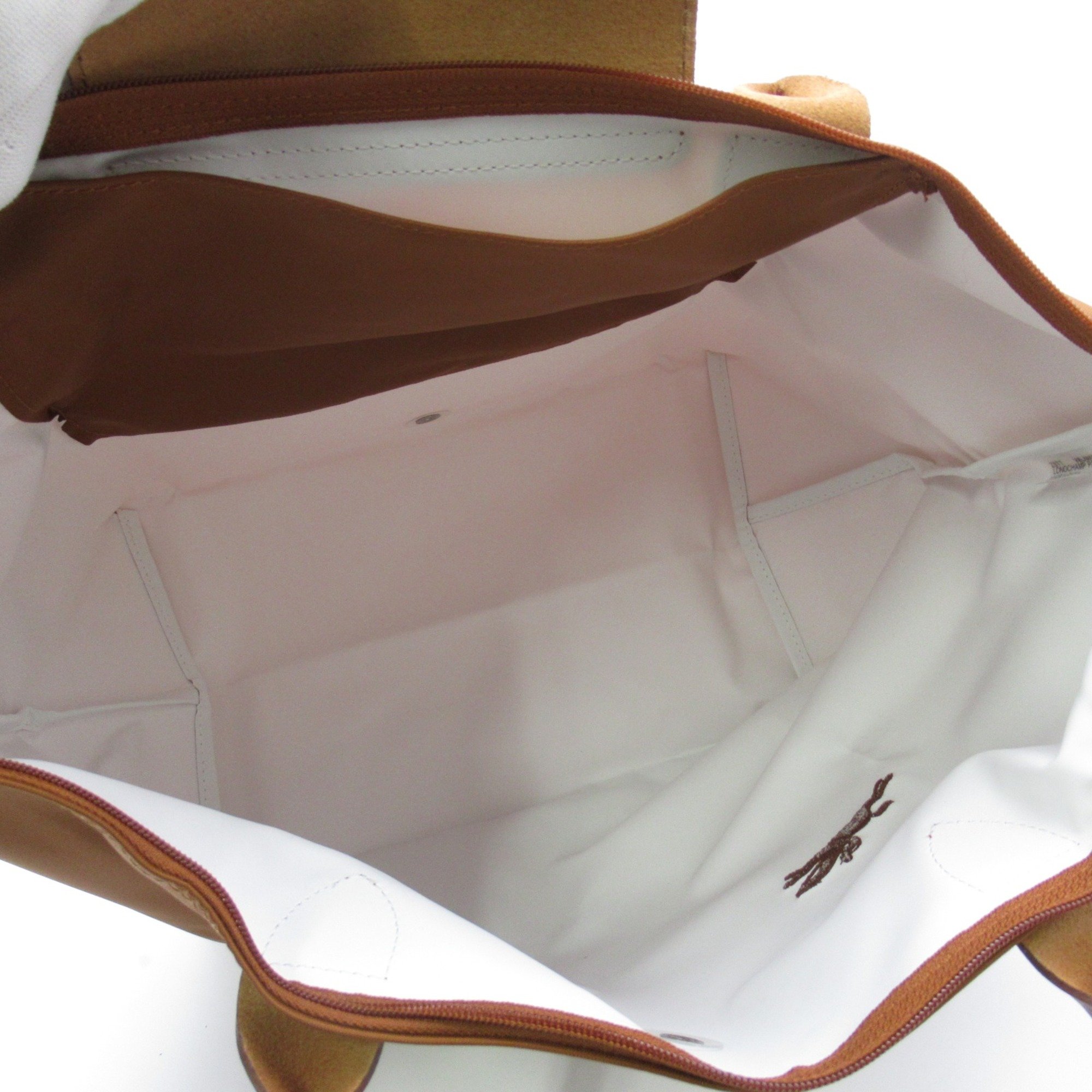 Longchamp Le Pliage Green L Shoulder Bag Brown Cognac recycled polyamide canvas L1899919504