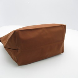 Longchamp Le Pliage Green M Shoulder Bag Brown Cognac recycled polyamide canvas L2605919504