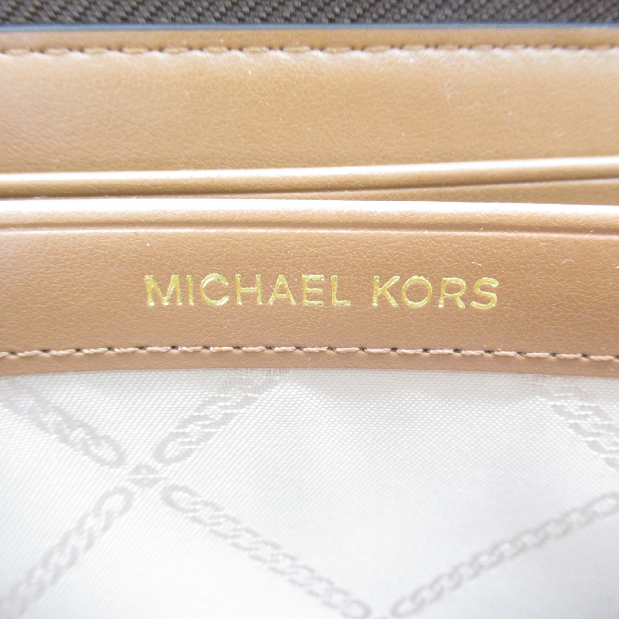 Michael Kors Round long wallet Brown PVC coated canvas leather 34F9GM9E9B200