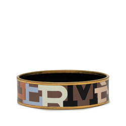 Hermes Enamel GM Cloisonne Bangle Gold Brown Multicolor Plated Women's HERMES