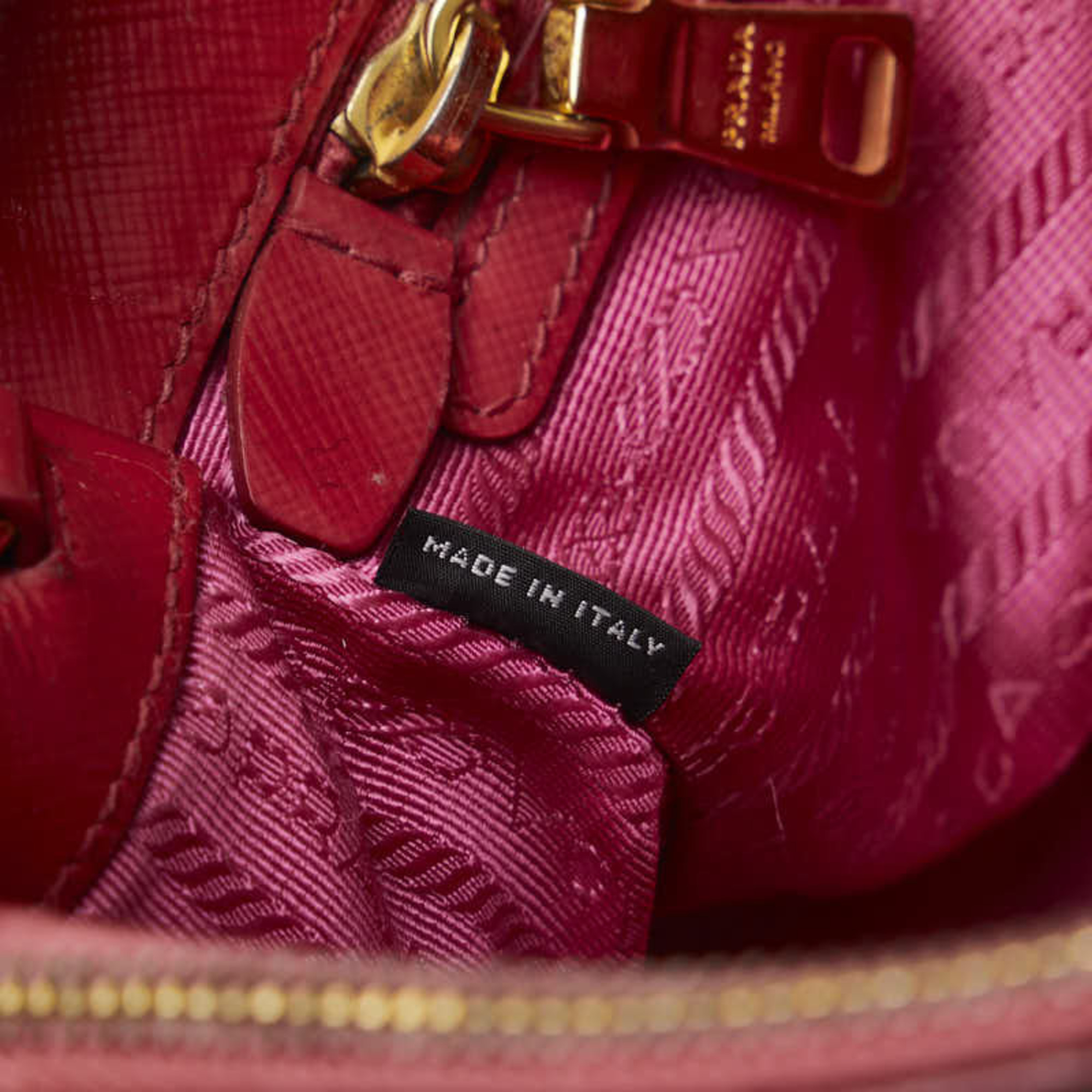 Prada Saffiano Galleria Handbag Shoulder Bag BN2316 Red Patent Leather Women's PRADA