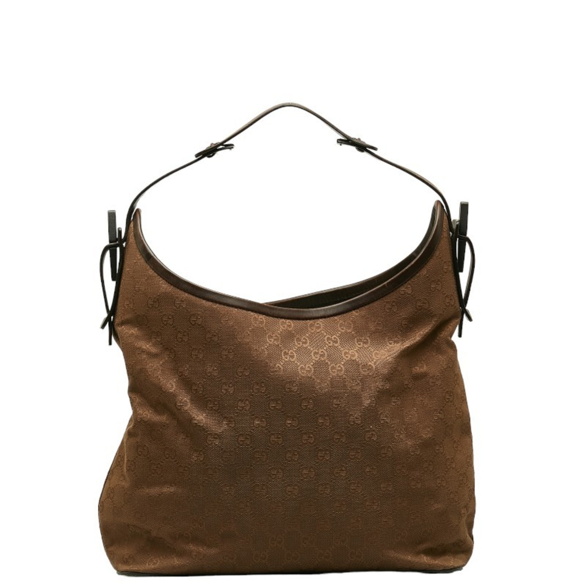 Gucci GG Canvas Shoulder Bag 106242 Brown Leather Women's GUCCI