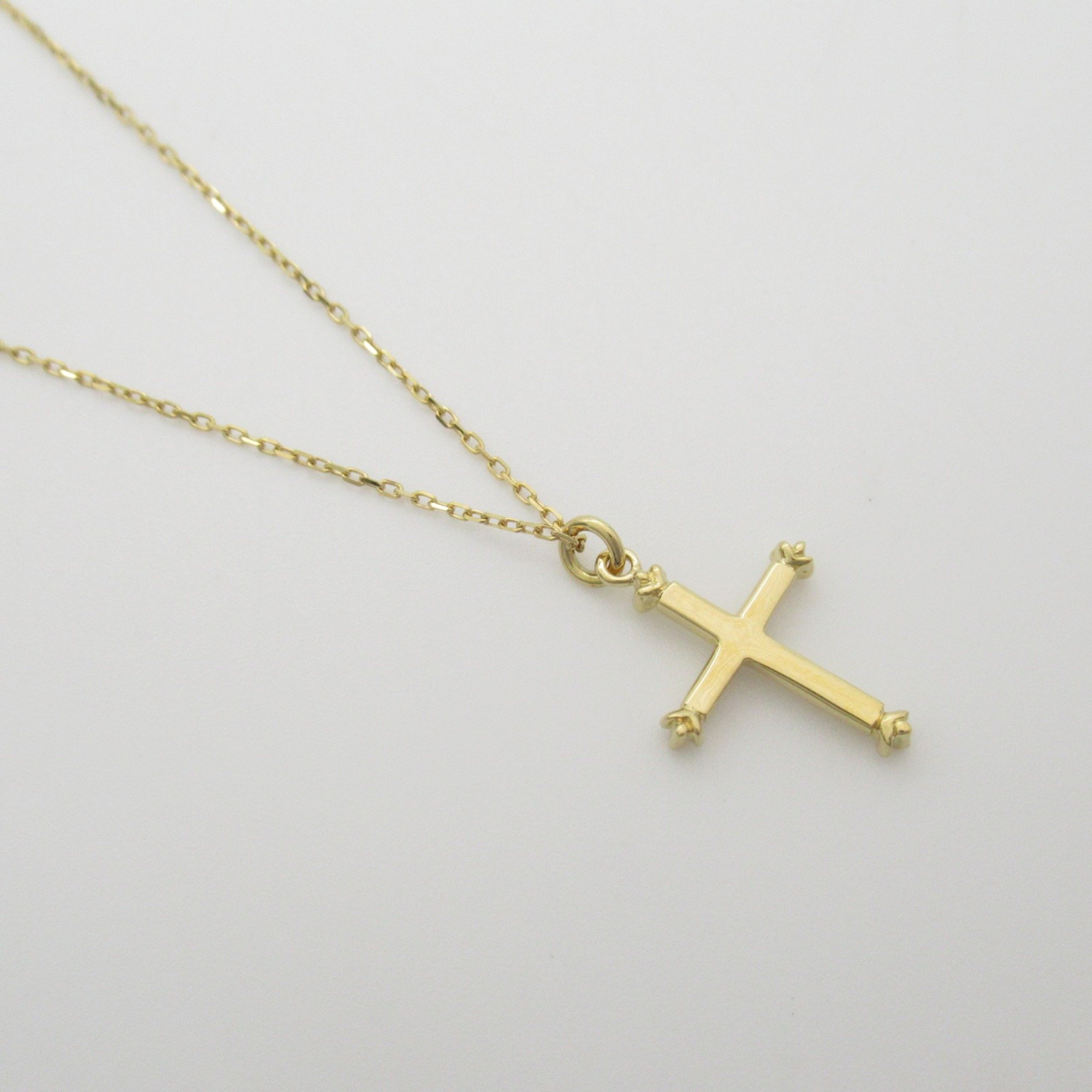 AHKAH Cleo Cross Diamond Necklace Necklace Clear  K18 (Yellow Gold) Clear
